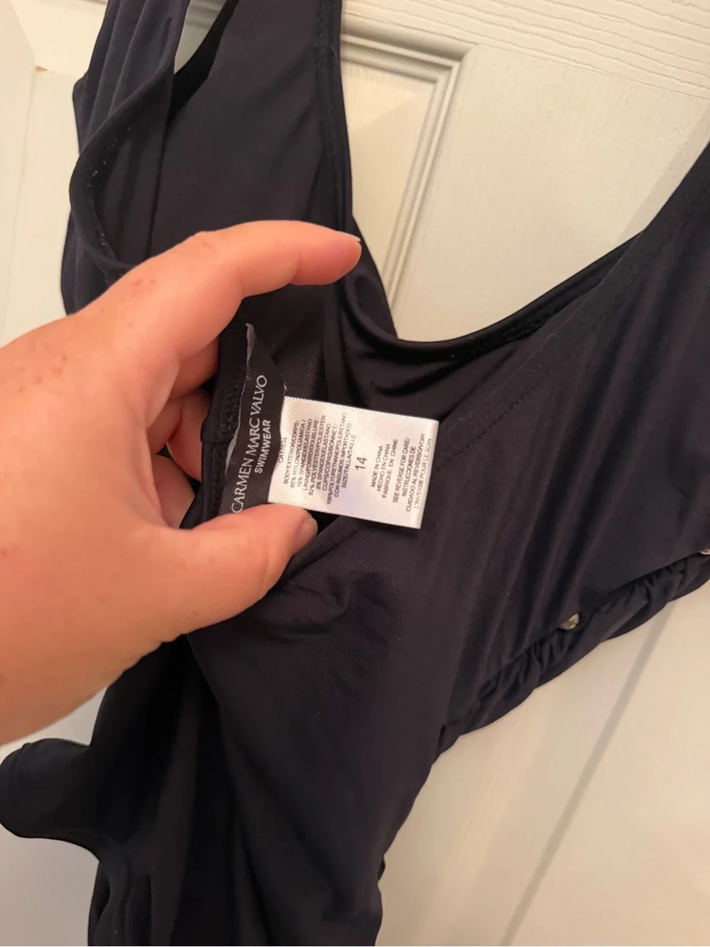 CARMEN MARC VALVO BLACK DAIQUIRI TRINIDAD SIDE PEEK-A-BOO‎ ONE PIECE SWIMSUIT 14